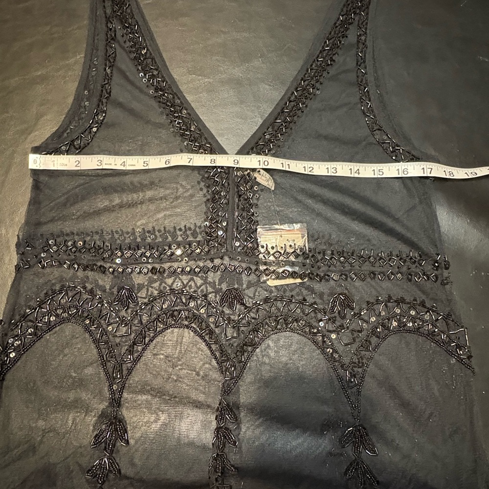 Free People intimately Black Sheer Lace Chemise size Medium NWT - Picture 11 of 16